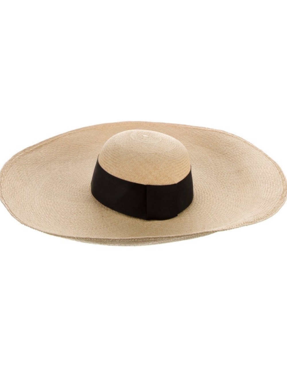 Artesano -Extra Wide Large Straw Sun Hat with Black Band - Natural
